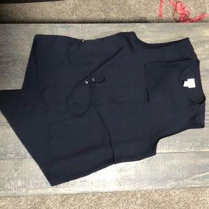 Asymmetrical dark blue vest